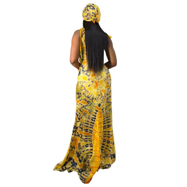 Women's casual Fashionable Printed Slim Fit Long Dress - Image 5