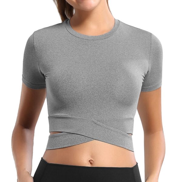 Sports fitness cropped yoga clothes T-shirt - Image 7