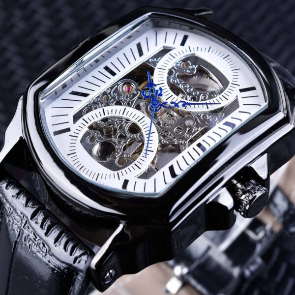 Men's Casual Watch Fashion Automatic Square Hollow Mechanical Watch Watch - Image 4