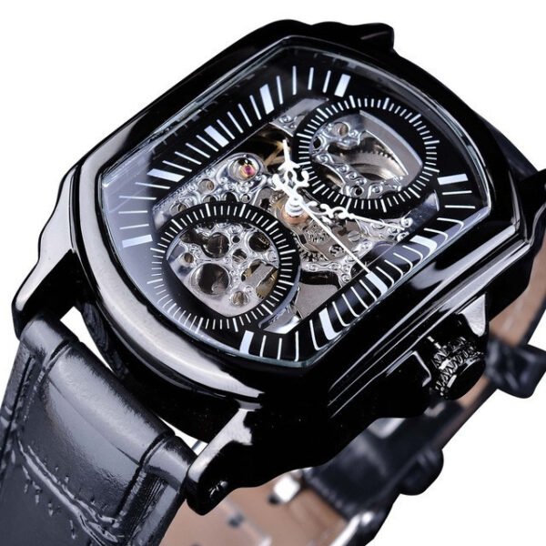 Men's Casual Watch Fashion Automatic Square Hollow Mechanical Watch Watch - Image 5