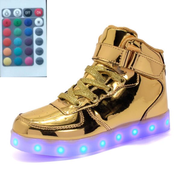 High-top LED Luminous Shoes Remote Control Light Shoes Square Ghost Dance Light Shoes Luminous Running Shoes Men And Women Shoes - Image 3