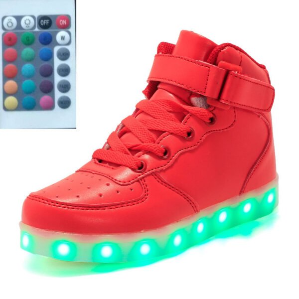 High-top LED Luminous Shoes Remote Control Light Shoes Square Ghost Dance Light Shoes Luminous Running Shoes Men And Women Shoes - Image 4