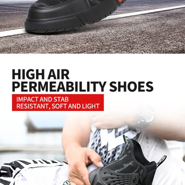 Stylish And Lightweight Safety Protection Anti-smashing And Anti-penetration Non-slip Wear-resistant Work Shoes Men - Image 2