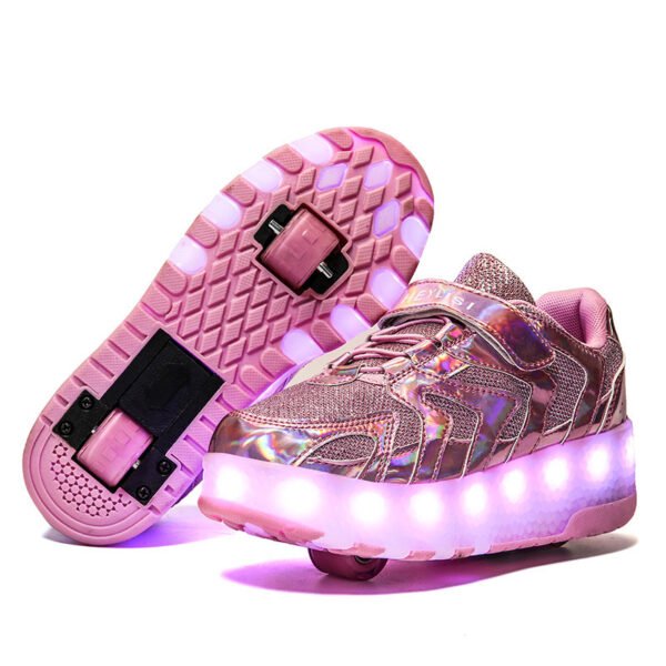 Single Wheel Runaway Shoes Double Wheel USB LED Light Filled Shoes