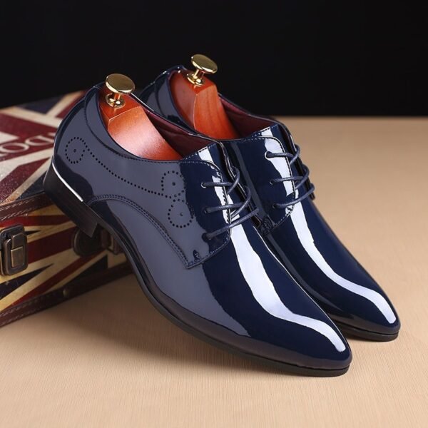 Men Leather Shoes Men Business Casual Dress Shoes Business Casual Leather Shoes Slip-on Black Driving Shoe For Men - Image 4