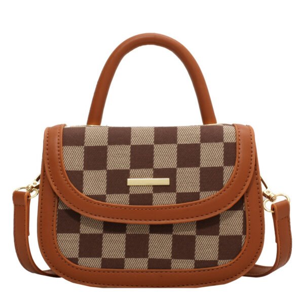 Women's Checkered Print Personality Daily Commuter Handbags - Image 3