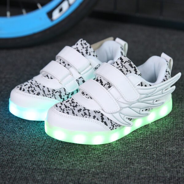 Children's Shoes Led Light Shoes Children's Wings Light Shoes Usb Charging Colorful Luminous Shoes Casual Light Shoes - Image 3