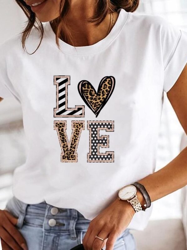 Women's Casual Short-sleeved Printed T-shirt - Image 4