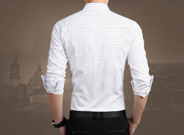 Brand Fashion Male Shirt Long-Sleeves Tops Polka Dot Printing Mens Dress Shirts Slim Men Shirt Plus Size M-5XL FGT - Image 9