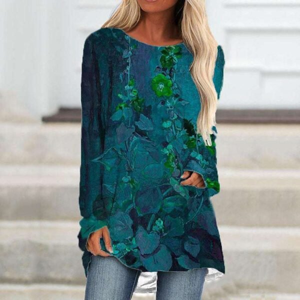 T Shirt Long Sleeve 3D Flower Panel - Image 7