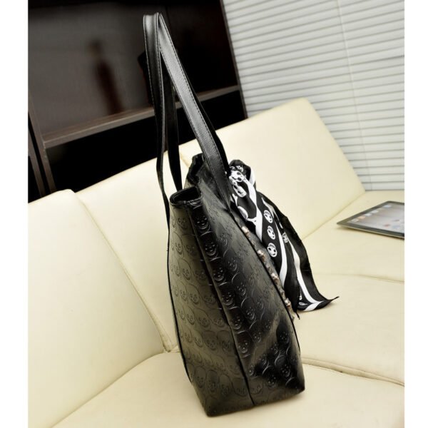 Fashion Shoulder Bags in Women's Wrap PU Leather Handbags Ladies Skull Printed Large Capacity Waterproof Solid Messenger Totes - Image 7