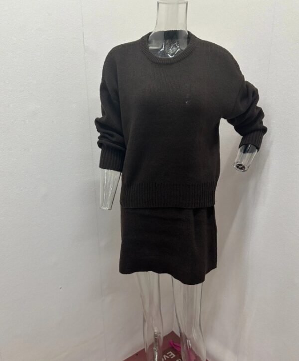 casual outfits Sweater Skirt Sets For Women 2 Pieces Knit Casual Versatile Long Sleeve - Image 7