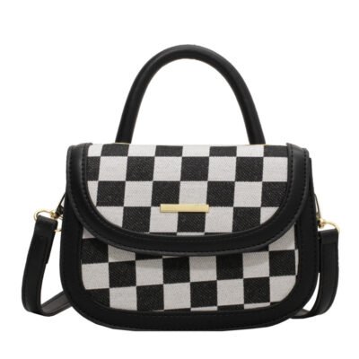 Women's Checkered Print Personality Daily Commuter Handbags