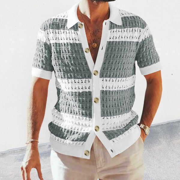 Summer Fashion Mens Clothing Collar Shirts Men Casual Formal - Image 6