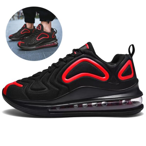 Casual Air Cushion Black Shoes Men Outdoor Breathable  Lace-up Sneakers Running Sports Shoes - Image 3