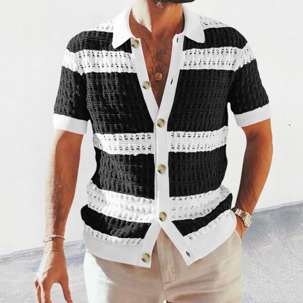 Summer Fashion Mens Clothing Collar Shirts Men Casual Formal - Image 5