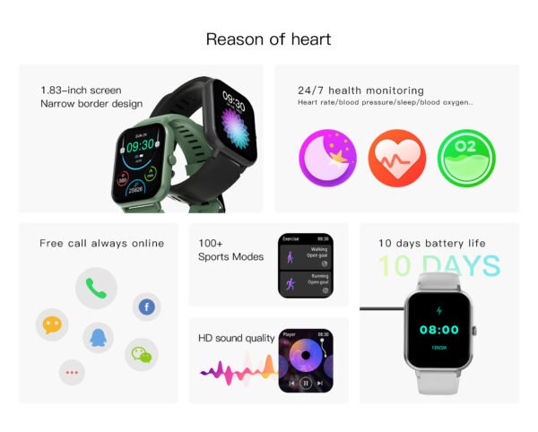 ZL54C Smart Watch AI Voice Assistant Heart Rate Blood Oxygen Sleep - Image 5