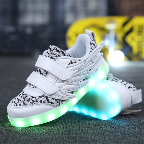 Children's Shoes Led Light Shoes Children's Wings Light Shoes Usb Charging Colorful Luminous Shoes Casual Light Shoes - Image 4