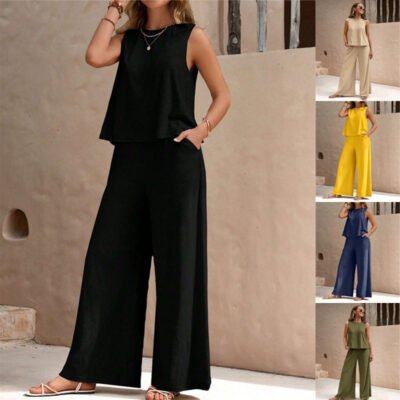 Women's Two Pieces Suit Full Trouser Set Female casual Outfit Clothes