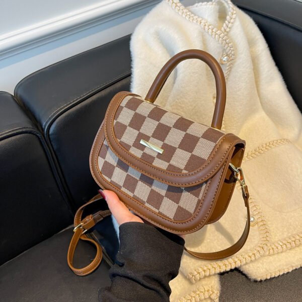 Women's Checkered Print Personality Daily Commuter Handbags - Image 4