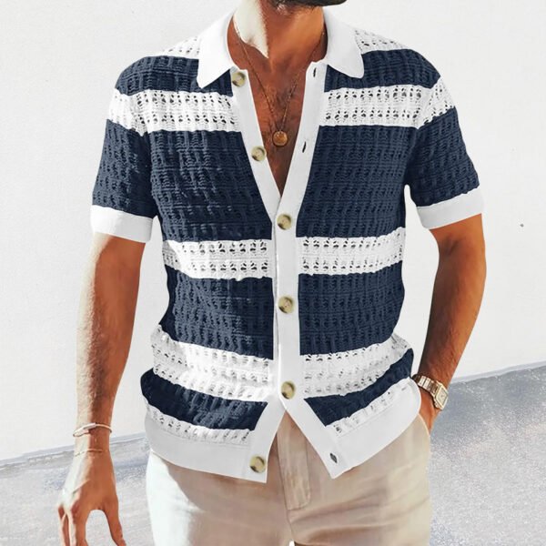 Summer Fashion Mens Clothing Collar Shirts Men Casual Formal - Image 3