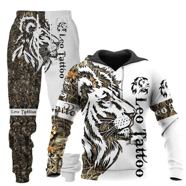 3D Wolf Print Tracksuit Men Sportswear Hooded Sweatsuit Two Piece Outdoors Running Fitness Mens Clothing Jogging Set - Image 10