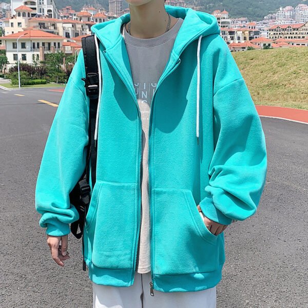 Mens Jackets Hooded Coats Casual Zipper - Image 2