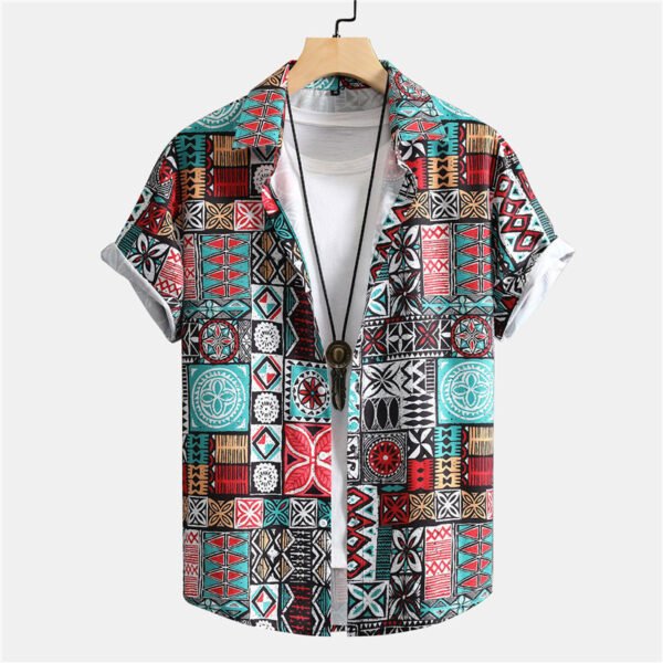 3D Personalized Printing T-shirt Summer Loose Short Sleeve Lapel Shirt Casual Streetwear Clothing For Men - Image 7