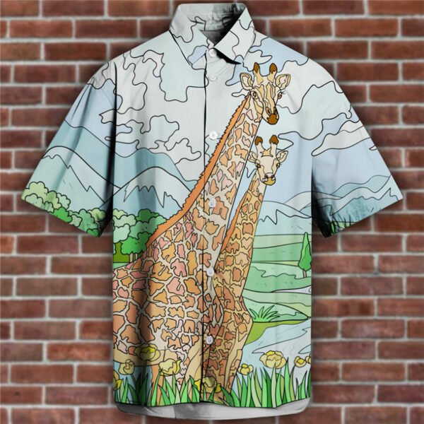 3D Personalized Printing T-shirt Summer Loose Short Sleeve Lapel Shirt Casual Streetwear Clothing For Men - Image 3