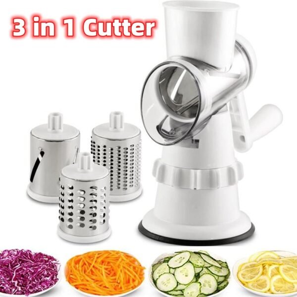 3 In 1 Vegetable Slicer Manual Kitchen Accessories Grater For Vegetable Cutter Round Chopper Mandolin Shredder Potato Home Kitchen Supplies Kitchen Gadgets - Image 6