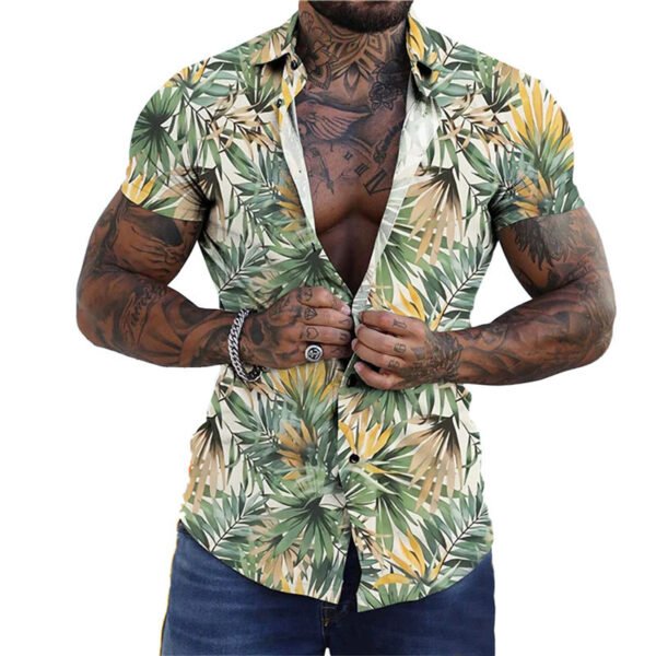 3D Personalized Printing T-shirt Summer Loose Short Sleeve Lapel Shirt Casual Streetwear Clothing For Men - Image 9